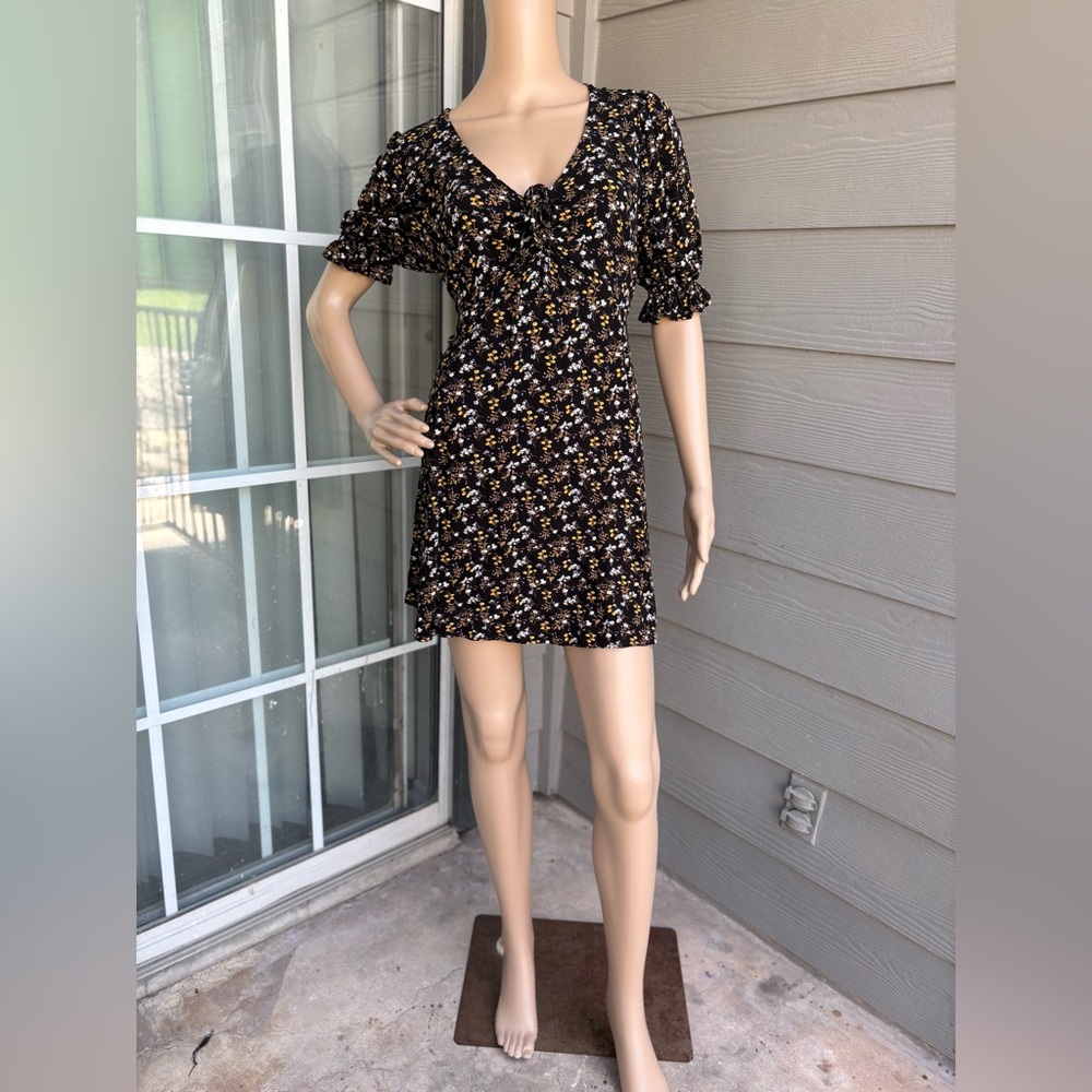 Wild Fable Black Floral Fit&Flare Mini Dress